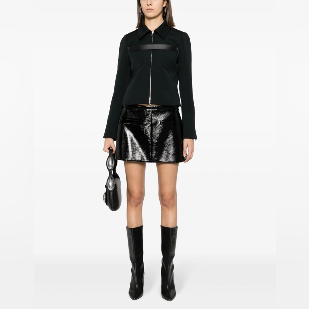 BRAND NEW Courrèges high-shine mini skirt